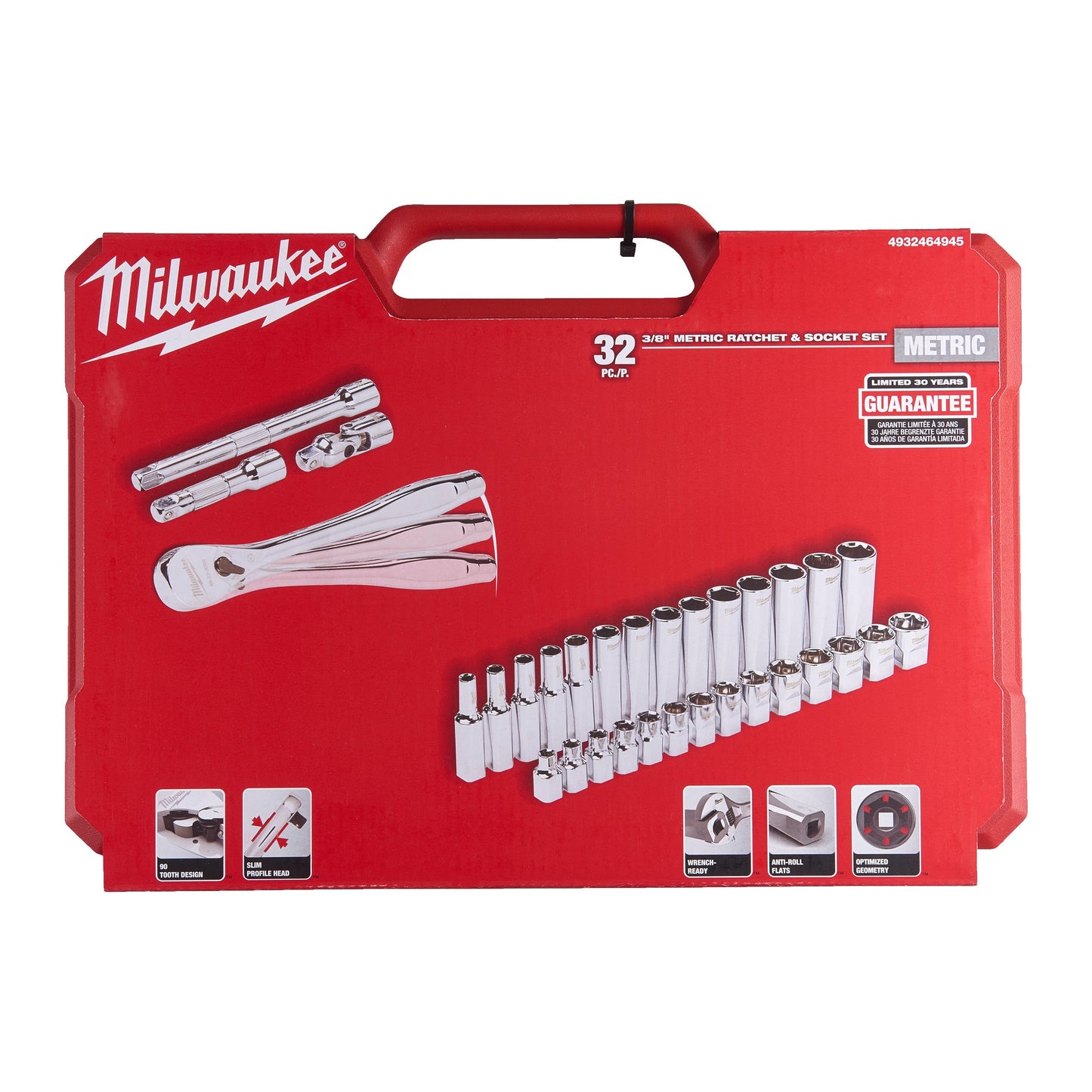 Milwaukee Coffret de douilles 3/8” FOUR FLAT (32 pièces)