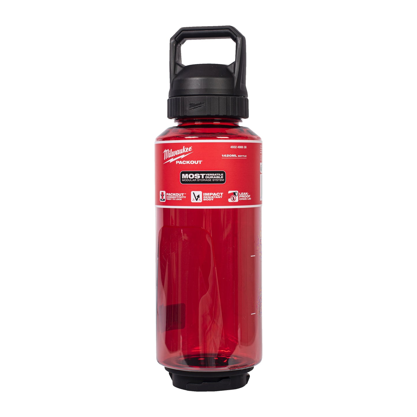 Milwaukee PACKOUT bouteille plastique 1420 ml avec bouchon sport rouge