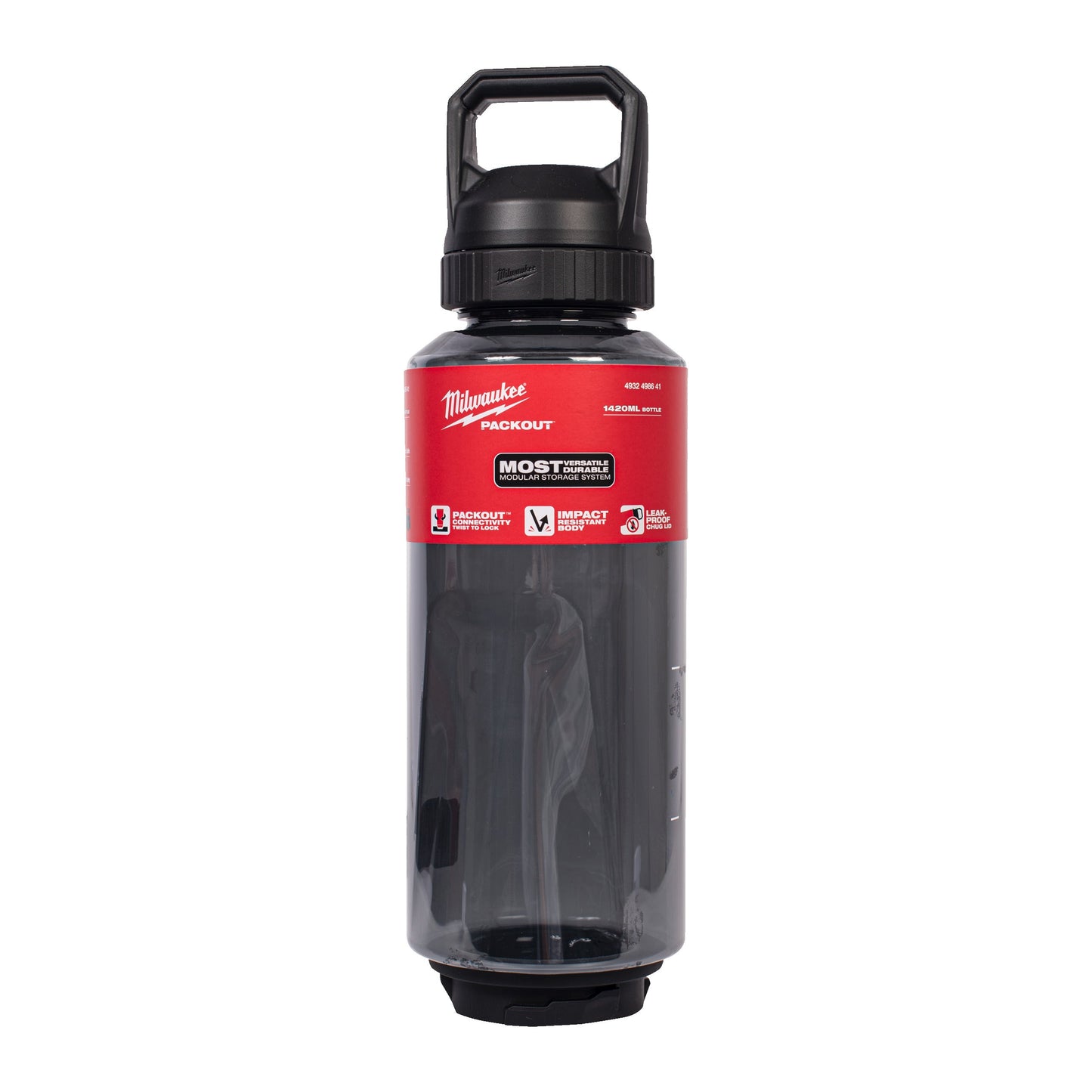 Milwaukee PACKOUT Bouteille plastique 1420 ml avec bouchon sport - noir