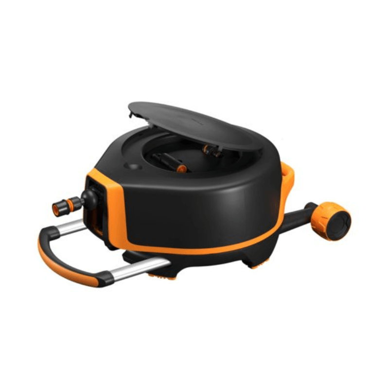 Fiskars Enrouleur de tuyau automatique XL sur roues avec tuyau de 20 m