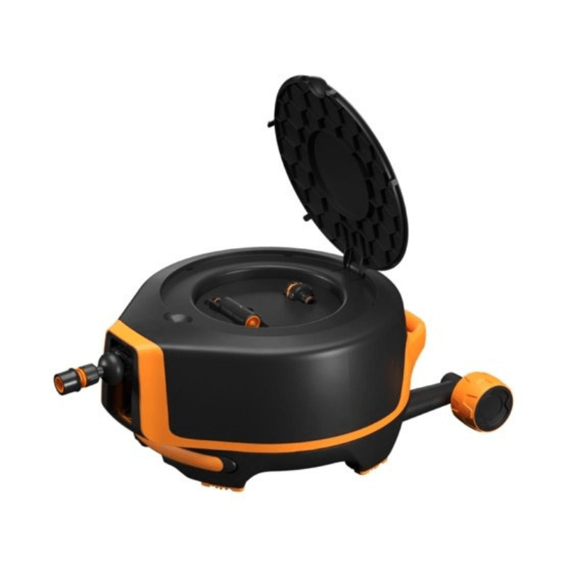 Fiskars Enrouleur de tuyau automatique XL sur roues avec tuyau de 20 m