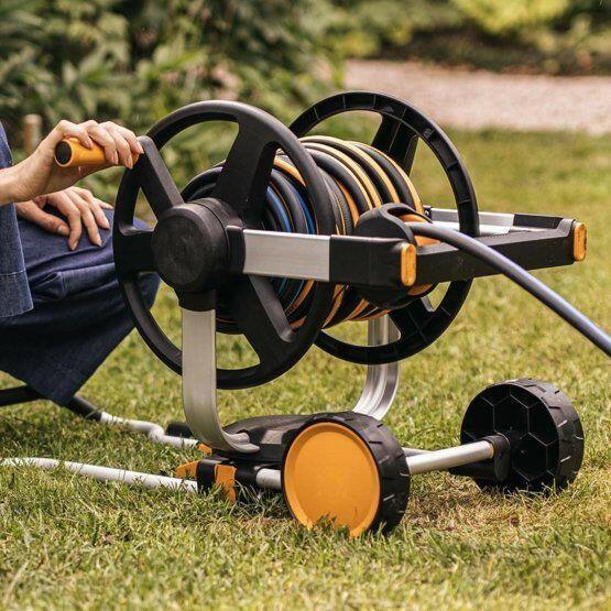 Fiskars Dévidoir de tuyau XL manuel avec roues - sans tuyau