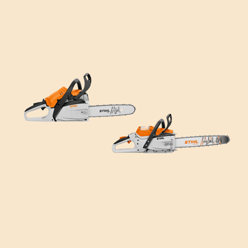 collection de tronçonneuses Stihl thermiques et électriques