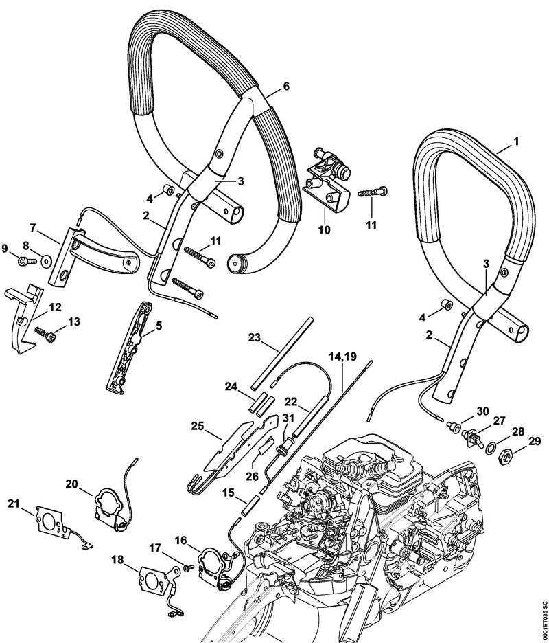 STIHL 11407915100 - Handlebar stiffener