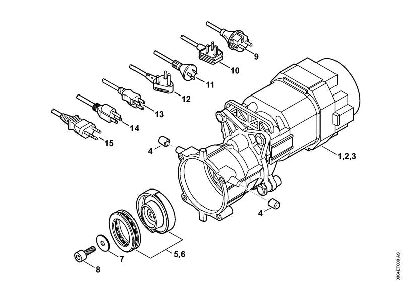 STIHL 47876000200 - Electric motor 220-240 V/50, 60 Hz, 1.7 kW