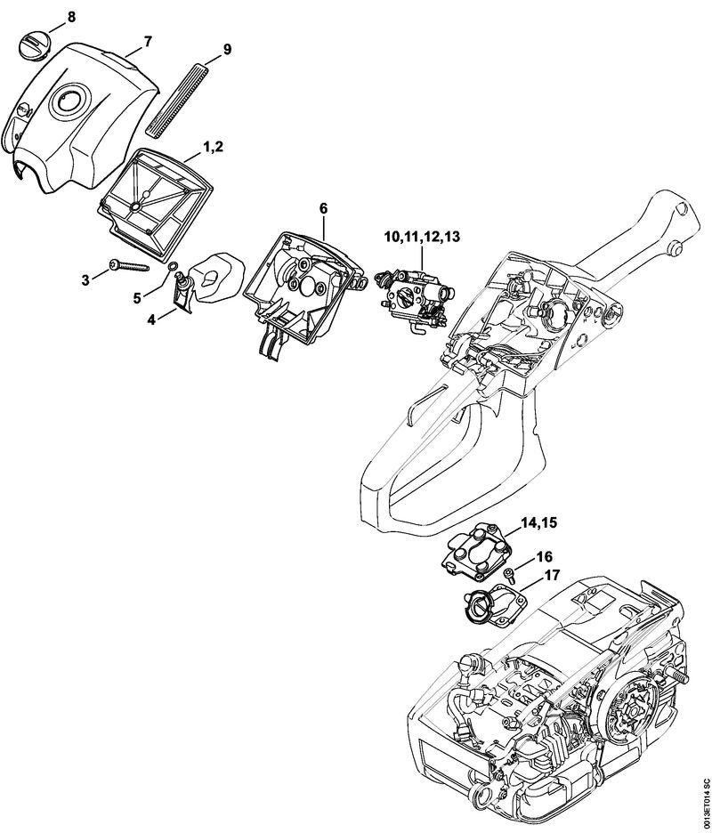 STIHL 11451401901 - Carburetor box cover