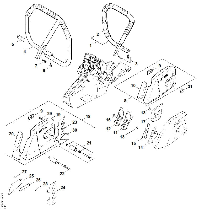 STIHL 11197901700 - Handlebar