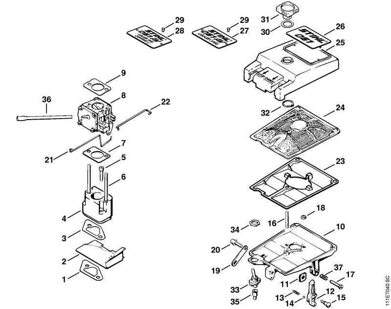 STIHL 11114300210 - Stop switch