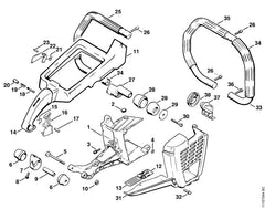 STIHL 00009980802 - Torsion spring