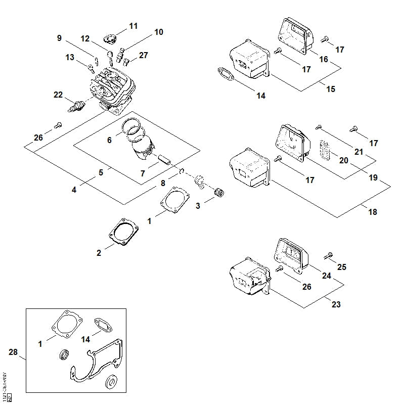 STIHL 11211450802 - Exhaust casing