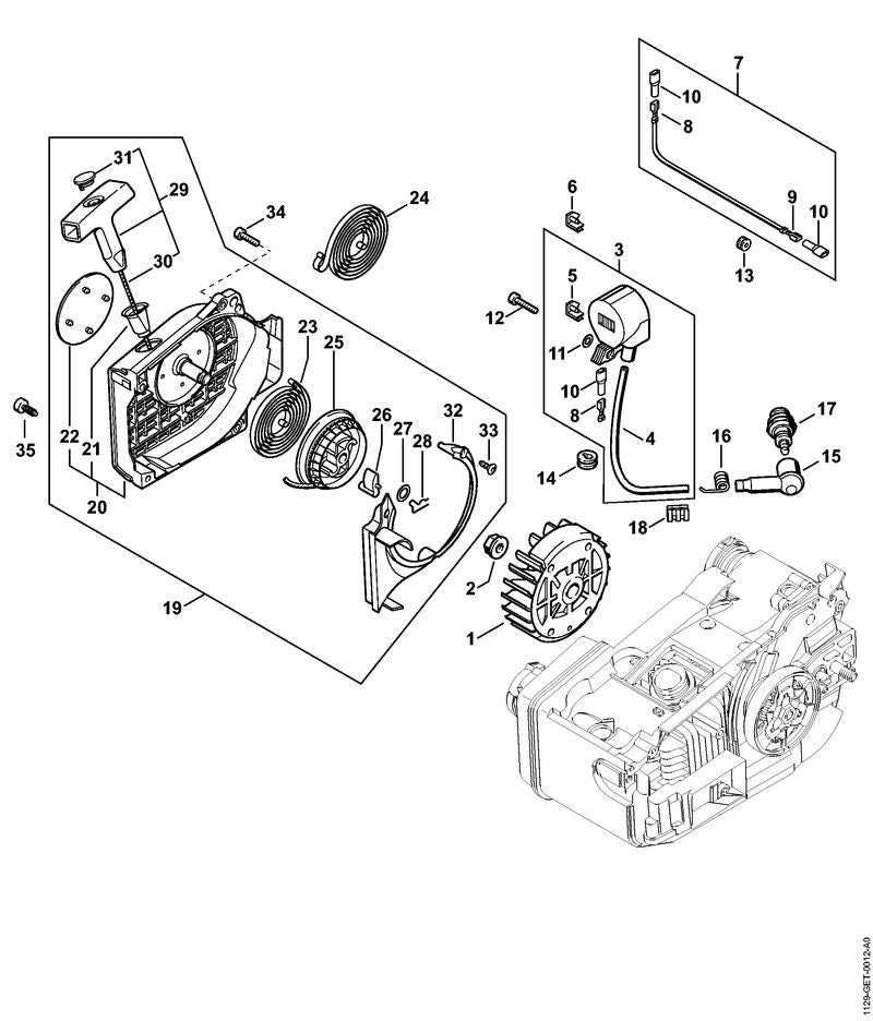 STIHL 11299671503 - Model plate MS 200 T