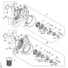STIHL 11300802103 - Fan housing with rewind starter