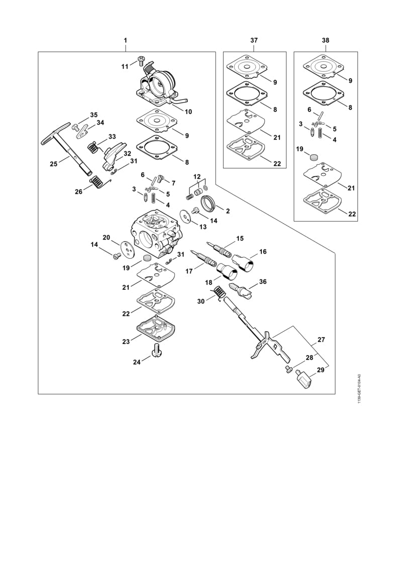 STIHL 11391209702 - Pump piston kit