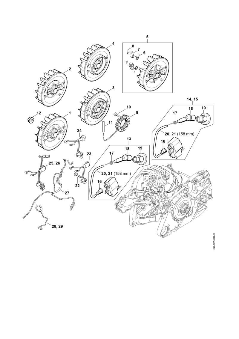 STIHL 11414403000 - Wiring harness