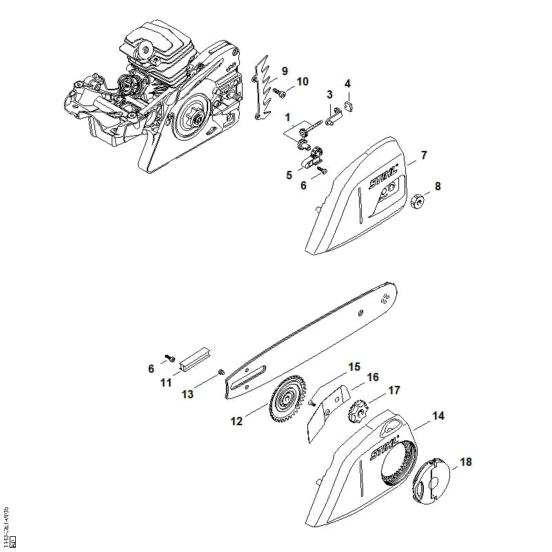 STIHL 11430071005 - Quick tensioner parts