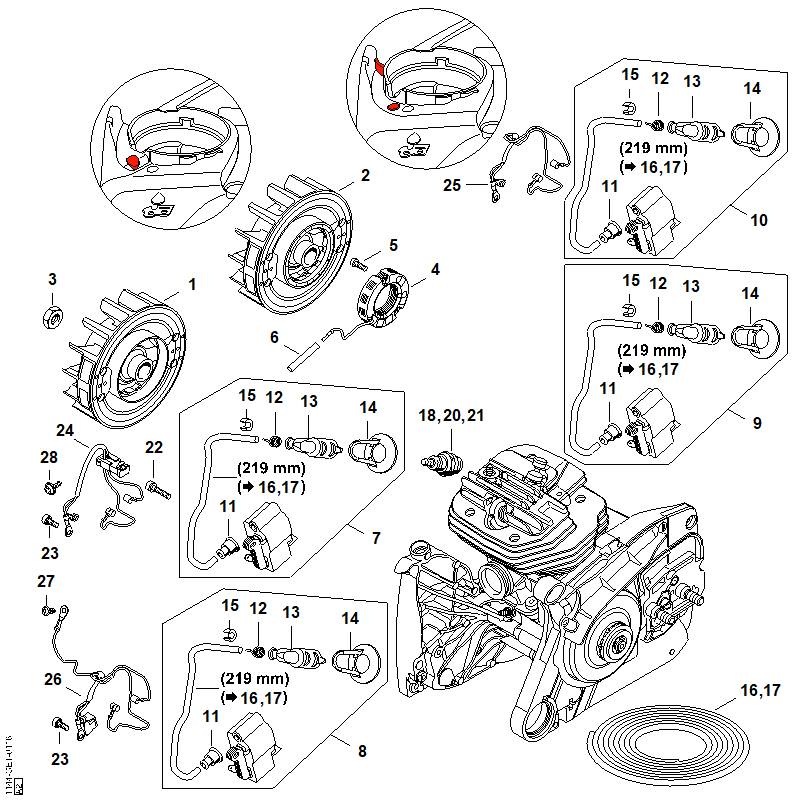 STIHL 11444403012 - Wiring harness