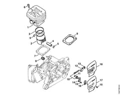 STIHL 11220201203 - Cylinder with piston Ø 52 mm