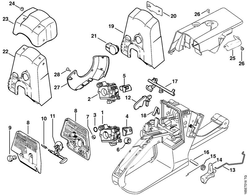 STIHL 11211401916 - Carburetor box cover