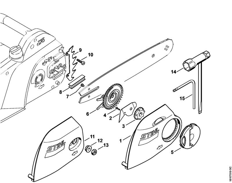 STIHL 12080071000 - Quick tensioner parts