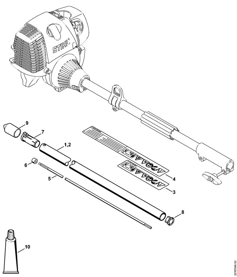 STIHL 46017107108 - Drive tube assembly Ø 25.4 mm / 1"