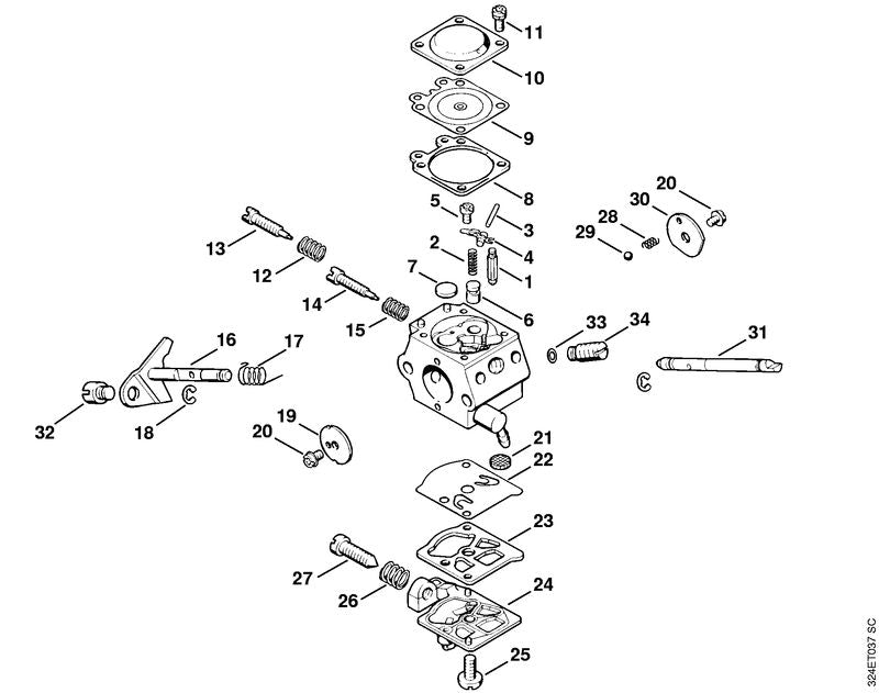 STIHL Jeu de membranes de carburateur (OEM 4119-007-1061)