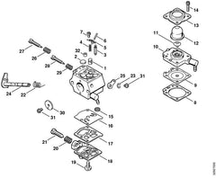 STIHL 42271207100 - Throttle shaft with lever