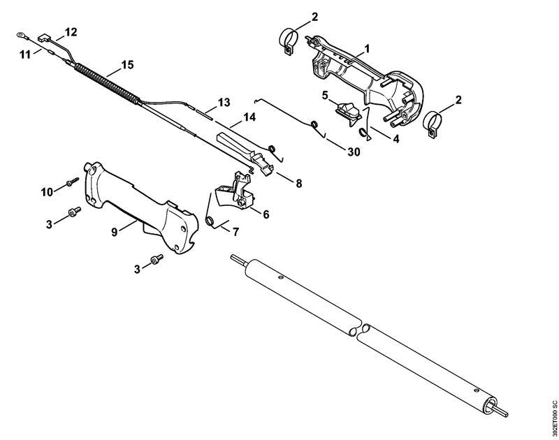 STIHL 41377901101 - Handle molding, inner