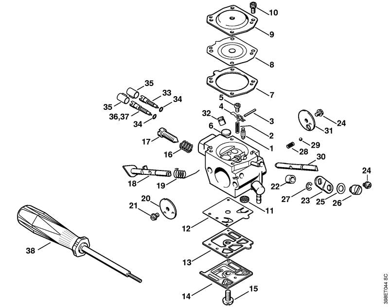 STIHL 41161237301 - Lever