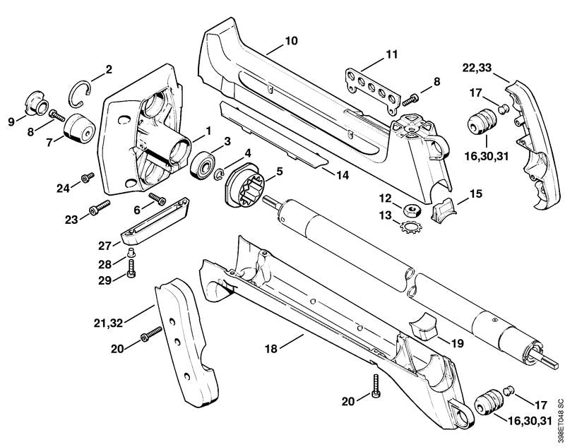 STIHL 41167916805 - Clamp, right