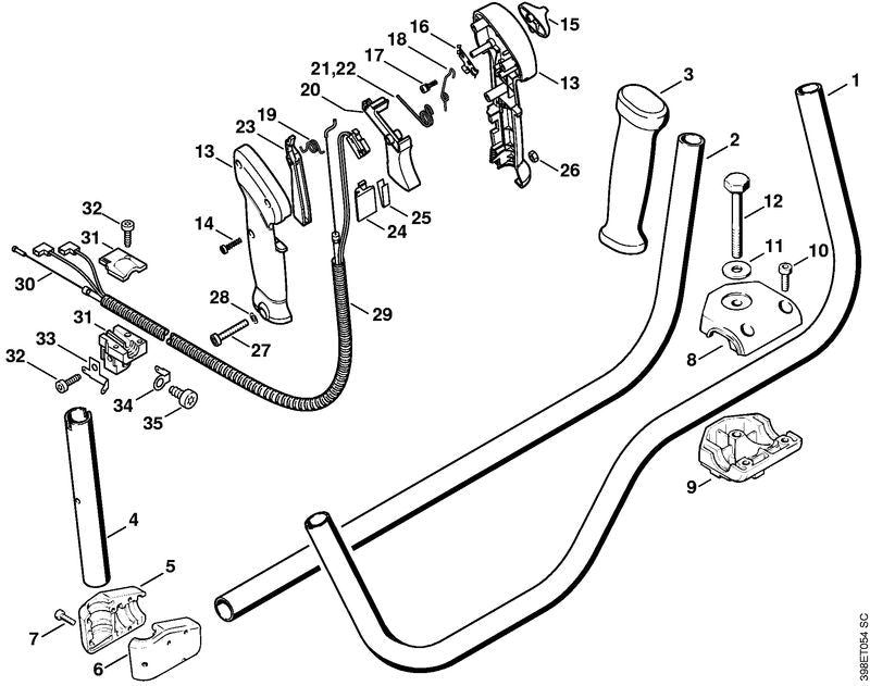 STIHL 41167901351 - Control handle