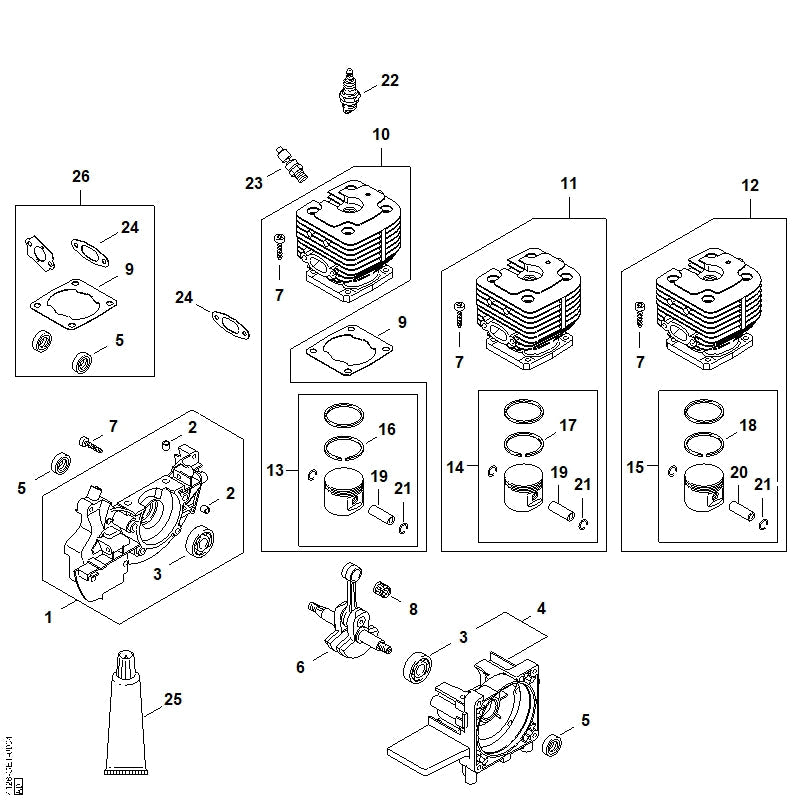 STIHL 41280202600 - Crankcase, fan side