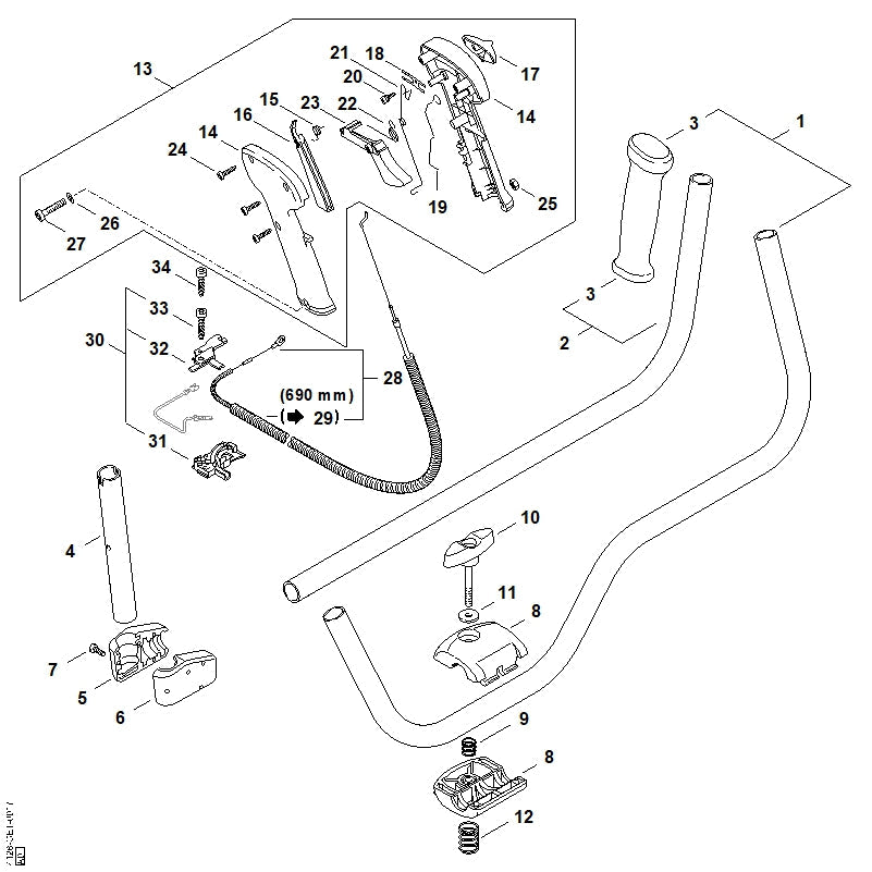 STIHL 41281801102 - Throttle cable