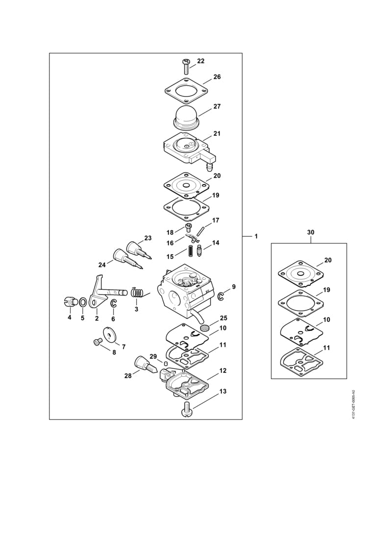 STIHL 42290071700 - Set of carburetor parts