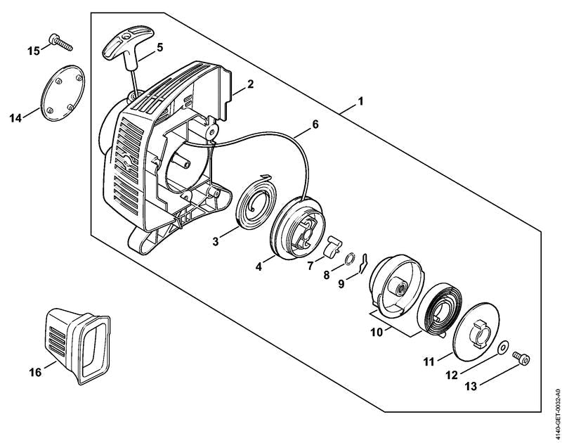 STIHL 41401904010 - Rewind starter