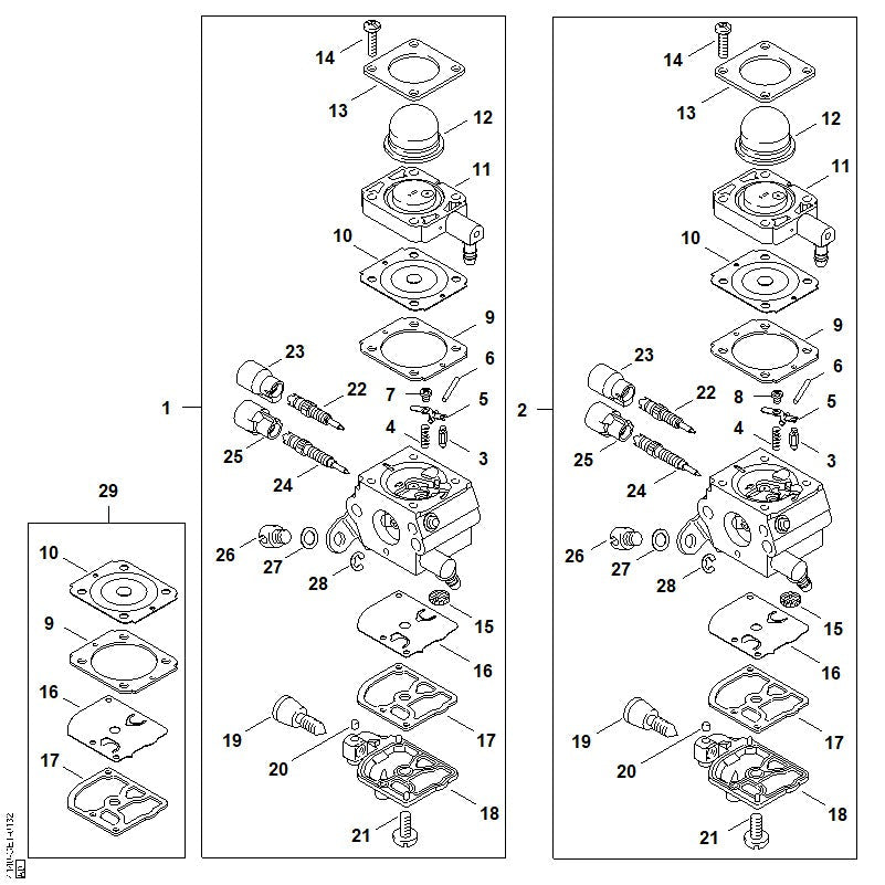 STIHL Jeu de membranes de carburateur (OEM 4140-007-1061)
