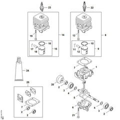 STIHL 41400201206 - Cylinder with piston Ø 34 mm