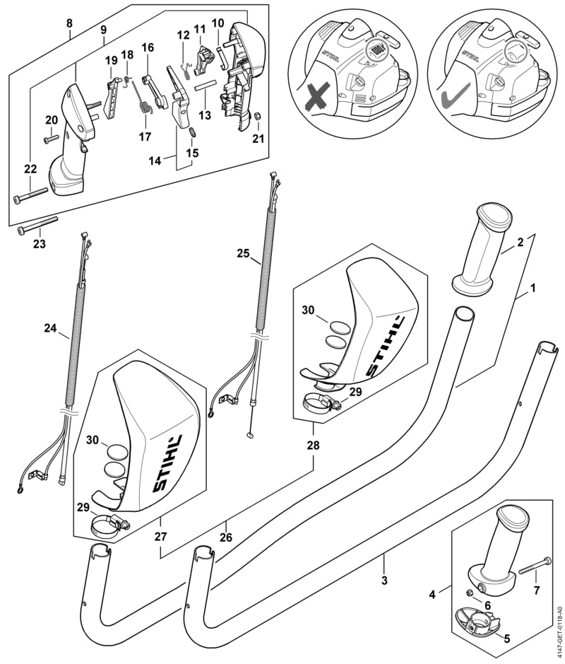 STIHL Câble d’accélérateur (OEM 4147-180-1100)