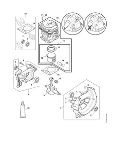 STIHL 41470202609 - Crankcase, fan side