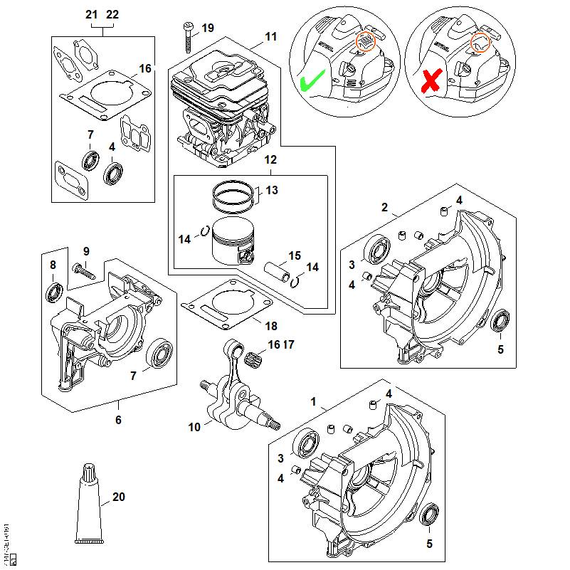 STIHL 41470202610 - Crankcase, fan side