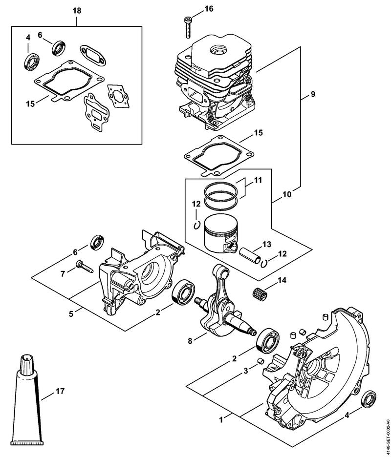 STIHL 41480302002 - Piston Ø 44.7 mm