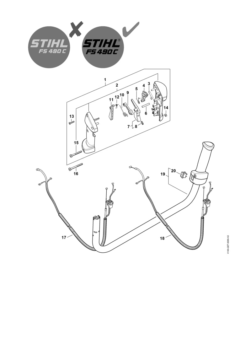 STIHL 41481801102 - Throttle cable