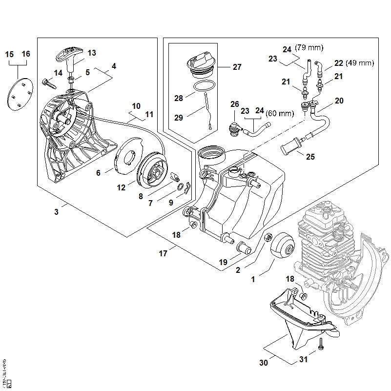 STIHL 41801900401 - Starter cover