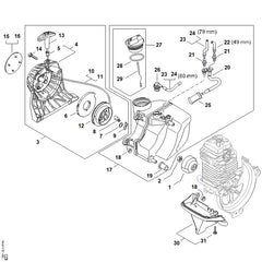 STIHL 41801904002 - Rewind starter