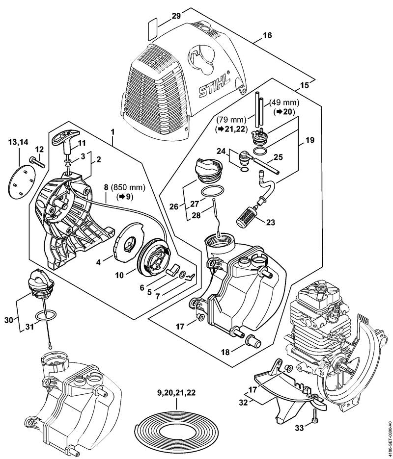 STIHL 41809671529 - Model plate FS 90 R