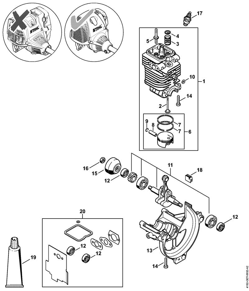 STIHL 41800071015 - Set of gaskets