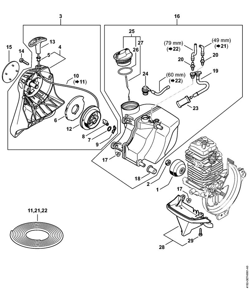 STIHL 41829671507 - Model plate HT 133