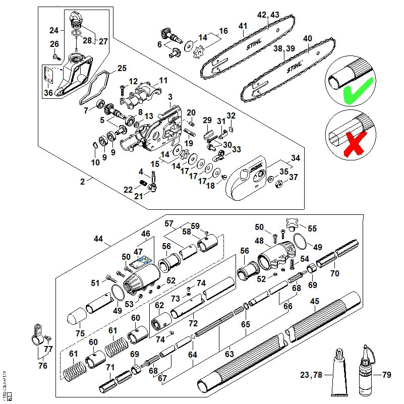 STIHL 41386407302 - Set of pinions 1.27