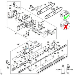 STIHL 41386407302 - Set of pinions 1.27