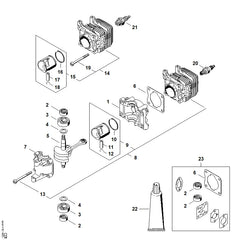STIHL 42280201200 - Cylinder with piston Ø 34 mm