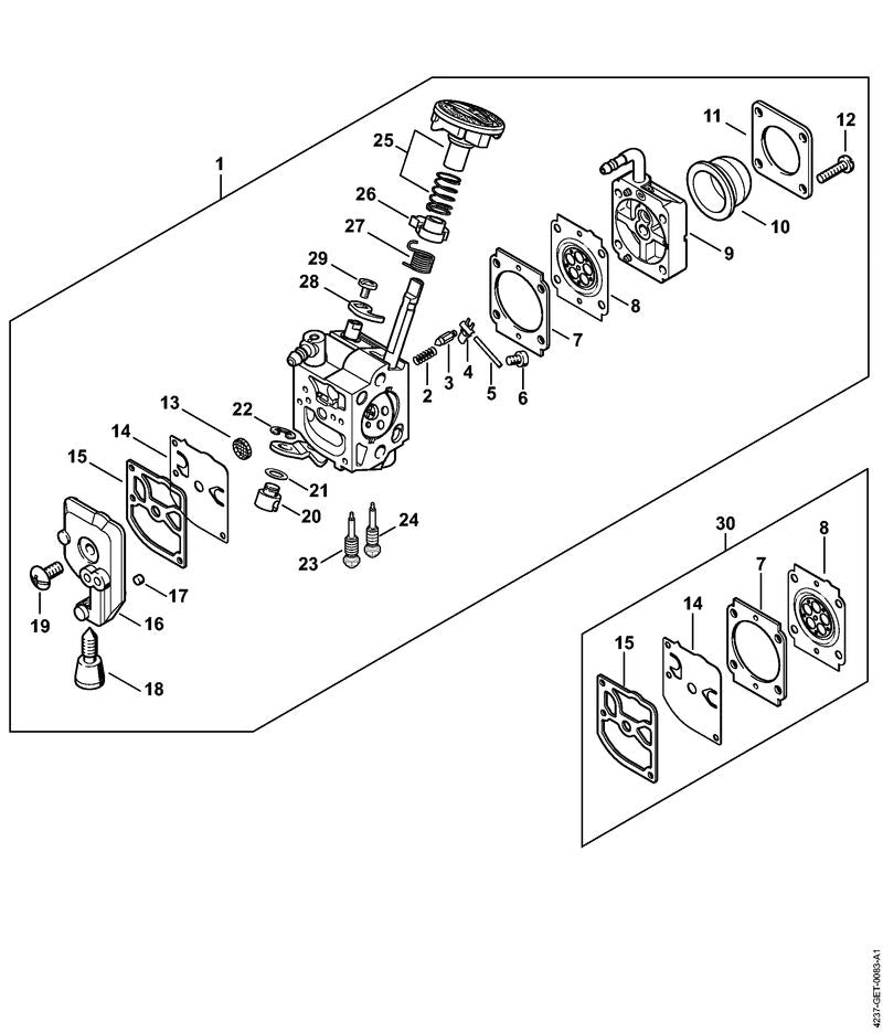 STIHL 41341214702 - Metering diaphragm